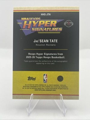 2025-26 Topps NBA Hoops Jae'Sean Tate Hyper Signatures Auto
