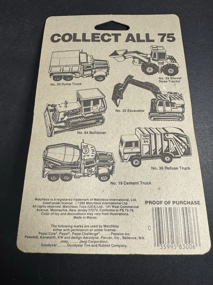 Porsche Turbo Car Matchbox Superfast MB3 White 1987 Boss Macao #14 ~ New - Image 4 of 4