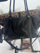 Steve Madden Large Travel Bag   Black with Leopard Print