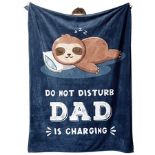 Funny Dad Is Charging Sloth Blanket Fathers Day Birthday Gift 60x50 Inch