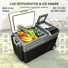 Car Refrigerator 40QT Compressor Electric Cooler Car Fridge Freezer w/ Ice Maker