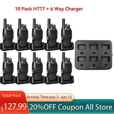 Retevis H777 walkie talkie long range Rechargeable 2W FRS Two Way Radios 10 Pack