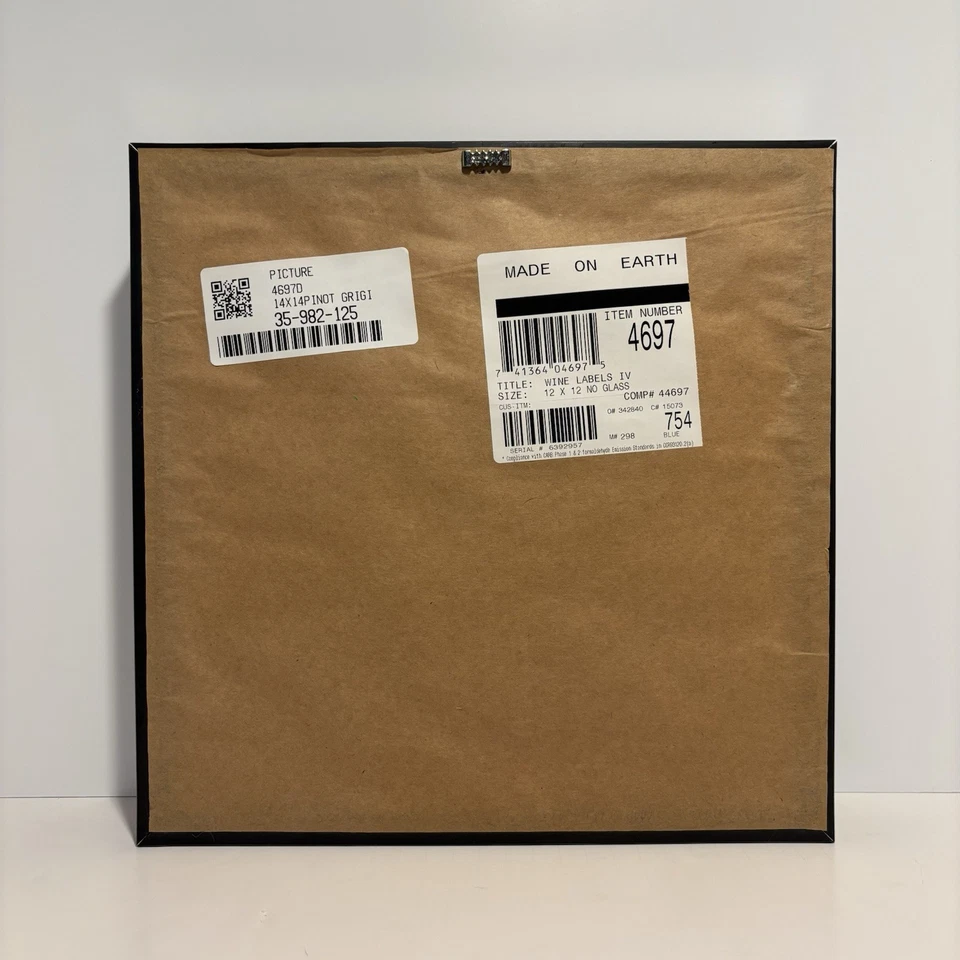 Arte enmarcado de estilo vintage - Decoración de pared de lujo de vino italiano - “Pinot Grigio 1991” Foto 2 de 2