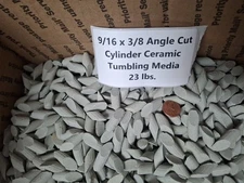 CERAMIC TUMBLING MEDIA 25 pounds of 9/16" x 3/8" Angle Cut Cylinder 23 lbs