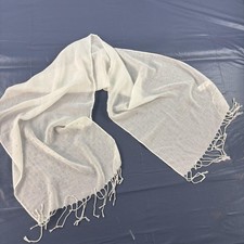The Children's Place Scarf Girls One Size White Polka Dot Chiffon Fringe Spring