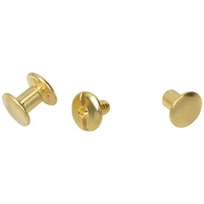 Weaver Leather Supply Solid Brass Chicago Screw Pack of 10, ¼”, Plain Sturdy Scr