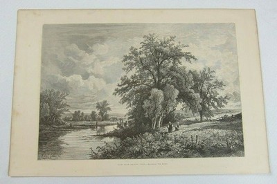 Art Print Lake Trees Near Granby Connecticut Kruseman van Elten Antique 1873