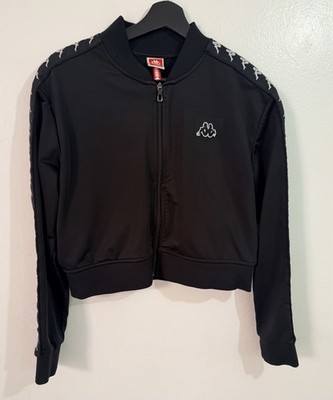Kappa Women s 222 Banda Asber Cropped Track Black Jacket Size XL