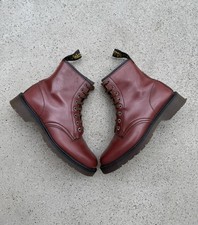 DDP Vintage Dr Martens cherry oxblood red steel boots Made in England size UK-7
