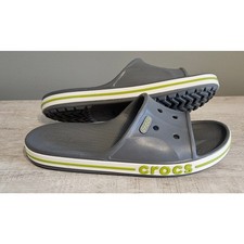 Crocs Bayaband Slide Sandal Gray Volt Green Size M 6 W 8 Flip Flop Adults