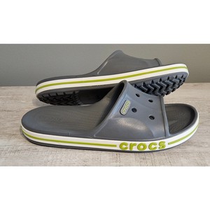 Crocs, men\'s 13 Bayaband Slides, grey and volt green, brand new never worn. Crocs Bayaband Slide Sandals for Men and Women Comfortable  main image 4