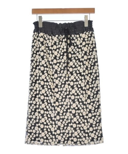 IENA Long/Maxi Length Skirts BlackxWhite(Flower Pattern) 2200571081066