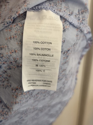Crewcuts Girl’s Blue Floral Tunic 100% Cotton Pleated 3/4 Sleeves Size 16 - Picture 7 of 8