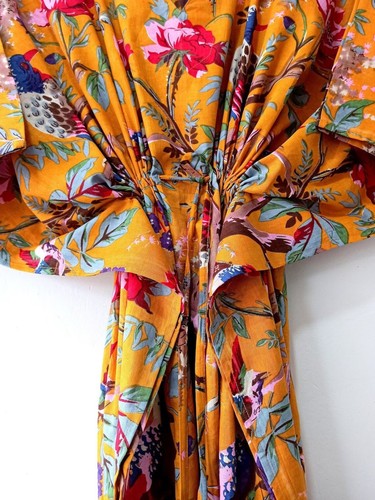 Caftán de algodón, caftán para mujer, caftán floral indio, vestido largo de... - Imagen 4 de 4