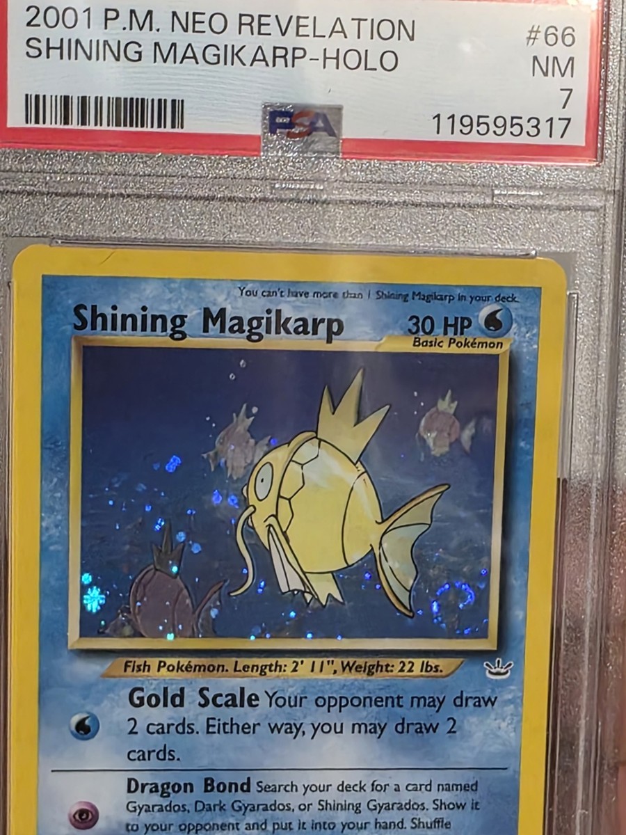 Shining Magikarp Neo Revelation Pokemon #66 DOUBLE HOLO ERROR PSA