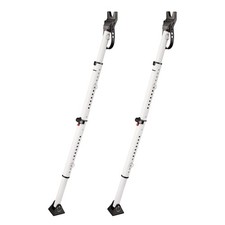 White Compact Door Stopper Folding Security Bar, Adjustable from 251/2 to 431...