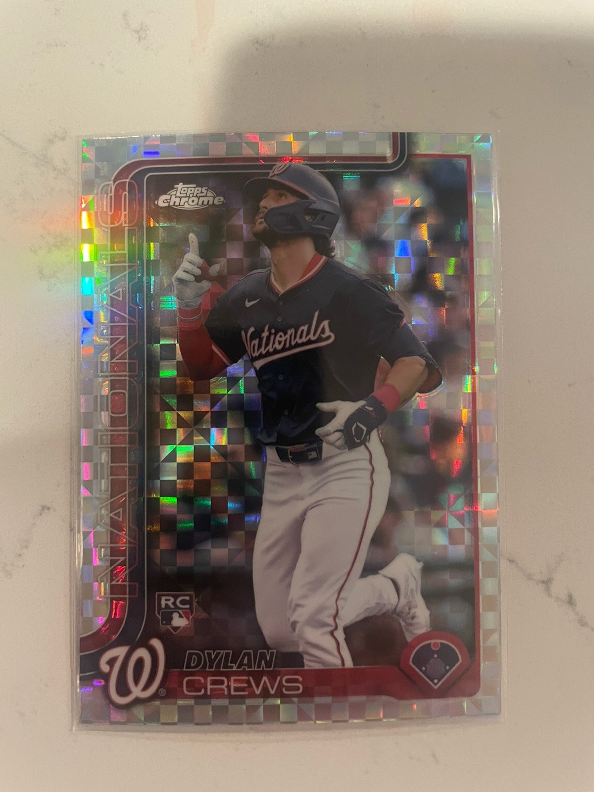 Dylan Crews 2025 Topps Chrome #146 X-Fractor Rookie Washington Nationals RC