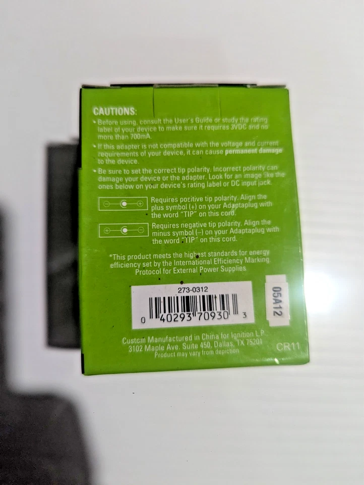 Enercell AC-to-DC Power Adapter 3VDC 700mA  #273-312  - Image 2 of 4