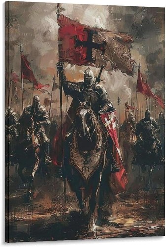 Crusades Medieval Knights Templar Wall Art Poster 24x36 Unframed | eBay