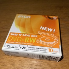 TDK Snap N Save Box DVD + RW 1-2x 30 MIN Pack...