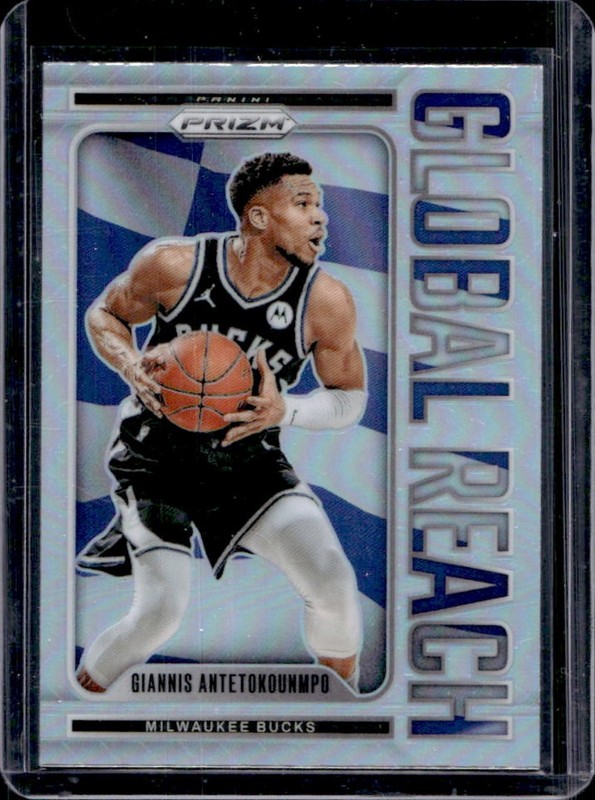 2024-25 Panini Prizm Giannis Antetokounmpo Global Reach Silver #4 Bucks