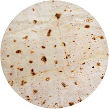 Burrito Tortilla Blanket, Double Sided Giant Flour Novelty Blanket, 285 GSM .