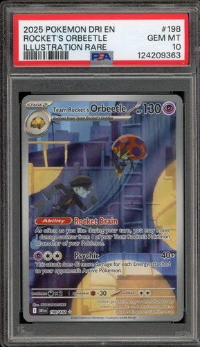 Pokemon Team Rocket's Orbeetle Destined Rivals Illustration Rare #198 PSA 10
