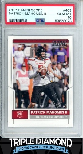 2017 Panini Score Patrick Mahomes II Rookie RC #403 Chiefs PSA 10 R552