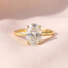 925 Sterling Silve Zircon Gorgeous Shiny Oval Stone Rings For Women Engagement W