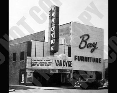 1949 The Crooked Way Red Light Movies Marque Van Dyke Theatre Detroit 8x10 Photo