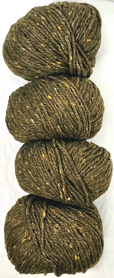 Lote de 4x DE COLECCIÓN Rowan Yorkshire Tweed Grueso 557 Verde Aceite de Oliva 100% Lana 100g Foto 4 de 4