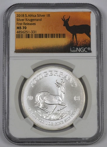 2018 South Africa 1 oz Silver Krugerrand S1KR NGC MS70 First Releases