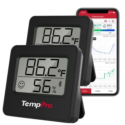 TempPro TP357W Smart Hygrometer Thermometer Bluetooth App Indoor Humidity Meter