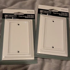 2 - White Liberty W13731L-W-U Stamped Square Single Blank Wall Cover Plates 