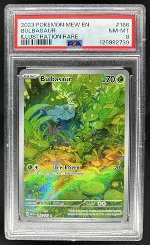 2023 Pokemon SV 151 Bulbasaur Illustration Rare #166/165 PSA 8