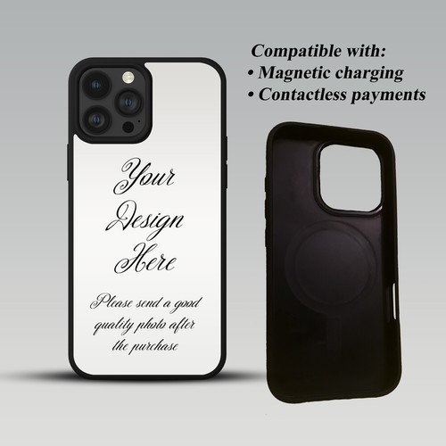 PERSONALISED PREMIUM CASE FOR IPHONE MAGNETIC PHONE COVER CUSTOMISED PHOTO TEXT - Picture 4 of 6