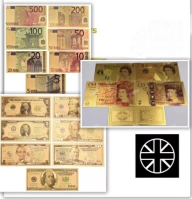 Goldfolie 3 komplette Sätze Banknoten 