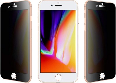2x Blickschutz iPhone 6 7 8 Plus SE 9H Panzerfolie Sichtschutz Weiß / Schwarz