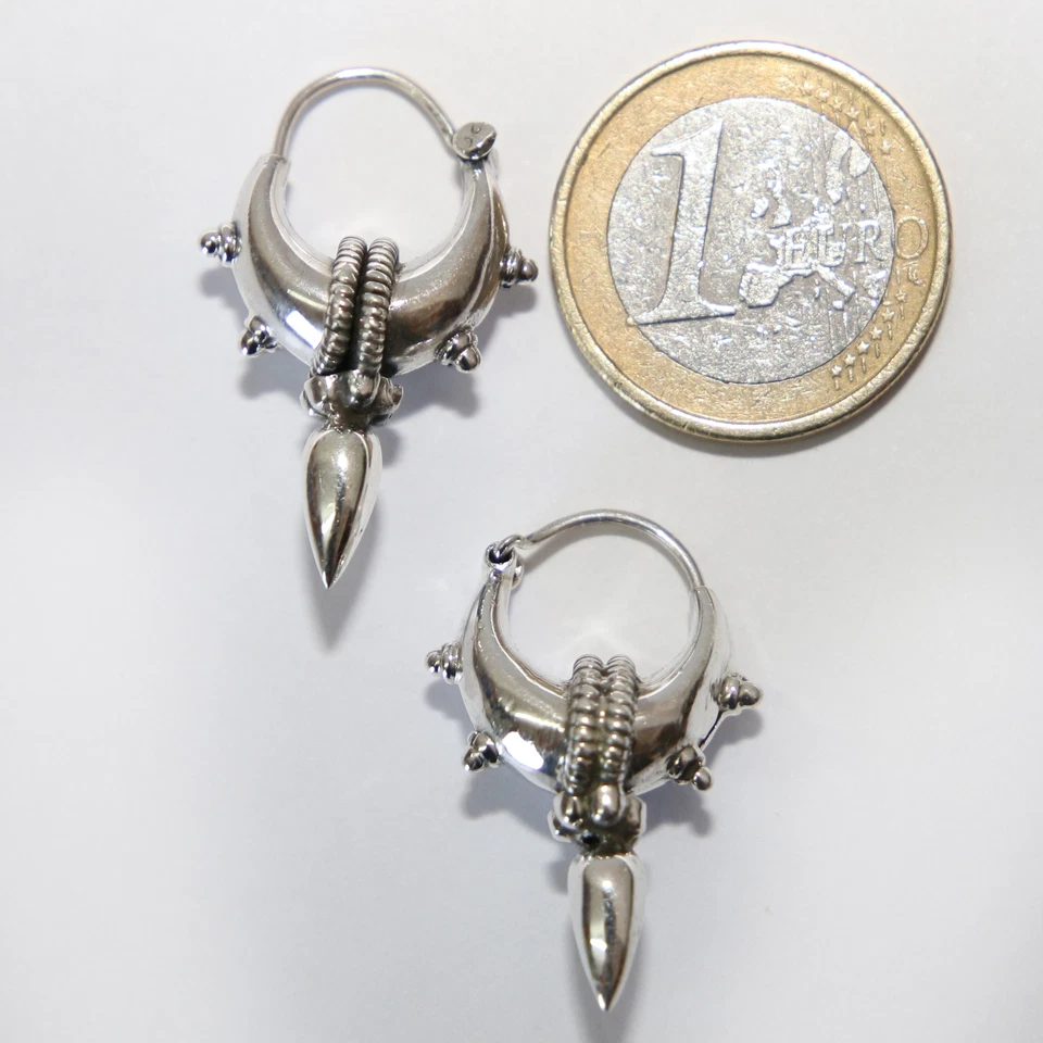 Creole In Argento Sterling 925 Orecchini Da Donna Creole Orecchini - Immagine 3 di 3