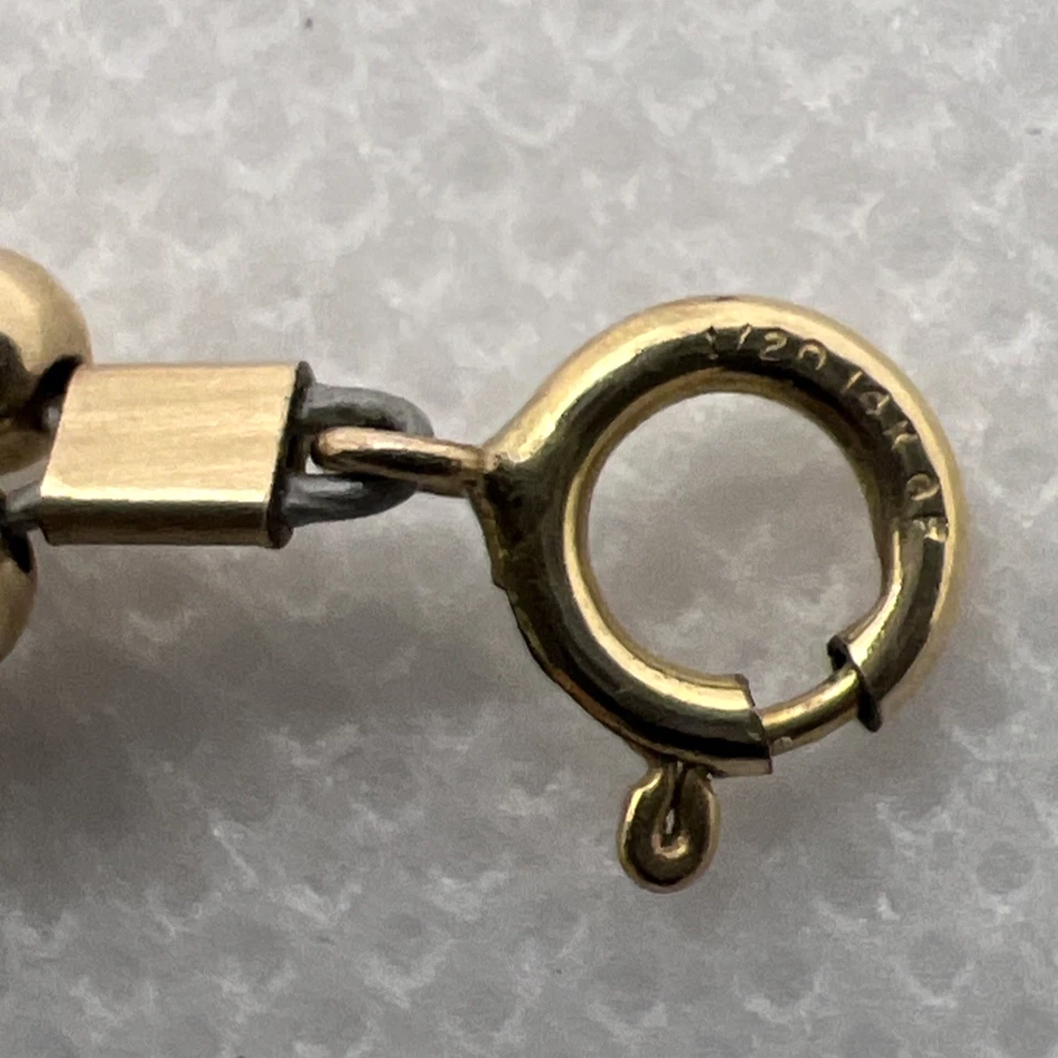 Brazalete placa azul barril lapislázuli relleno oro 14K 7" Foto 3 de 4