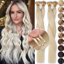 150g THICK Nano Ring Tip Link 100 Human Hair Extensions Micro Loop Beads 1g US