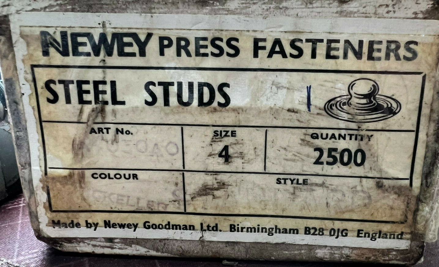 Vintage Newey Press Fasteners Steel Sockets Steel Tops Brass Stud