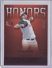 2015 Panini Collegiate Miami Honors Black Andrew Suarez 10/10 - Flat S/H