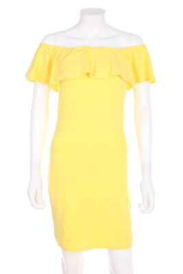 BLIND DATE Dress Carmen Volants Frills S yellow