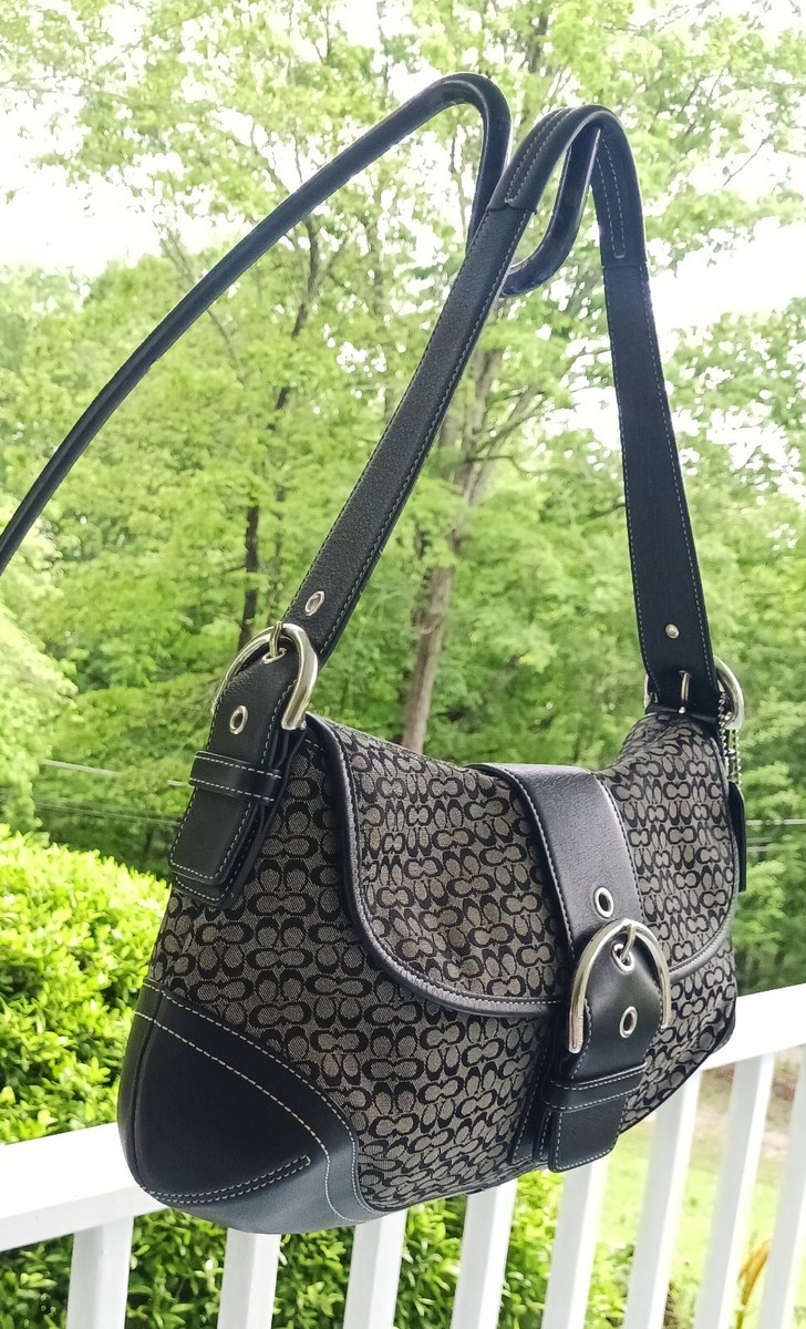 Coach 6808 Vintage Soho Black Leather and Signature C Canvas