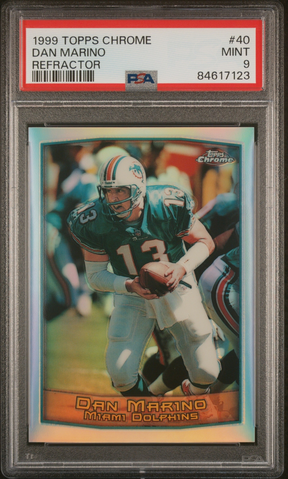 1999 TOPPS CHROME REFRACTOR #40 DAN MARINO PSA 9