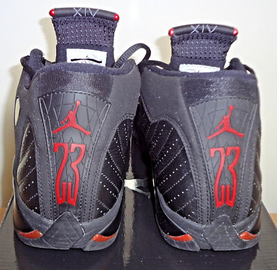 READ 2011 AIR JORDAN RETRO 14 XIV LAST SHOT SZ 9.5 BLACK RED