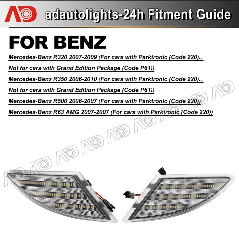 Fit for Mercedes R Class R320 R350 R500 R63 AMG Left & Right Turn Signal Light - Image 4 of 4
