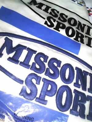 【初期】MISSONI SPORT イタリア製 cotton 100 % MISSONI Sport 'Embroidered Logo' Men's Designer 100% Cotton T