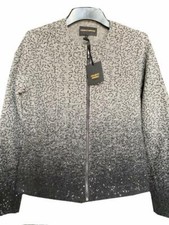 Clements Ribeiro Jacket Ombre Sequin Size 8 Uk New With Tags Grey Black